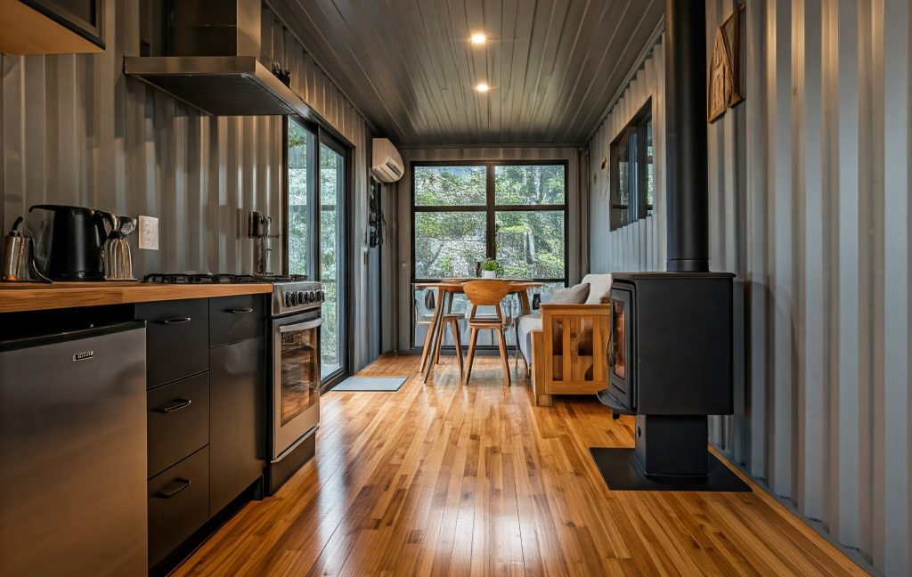 Interior of a shipping container home floor plan