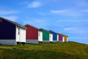 A cluster of container homes