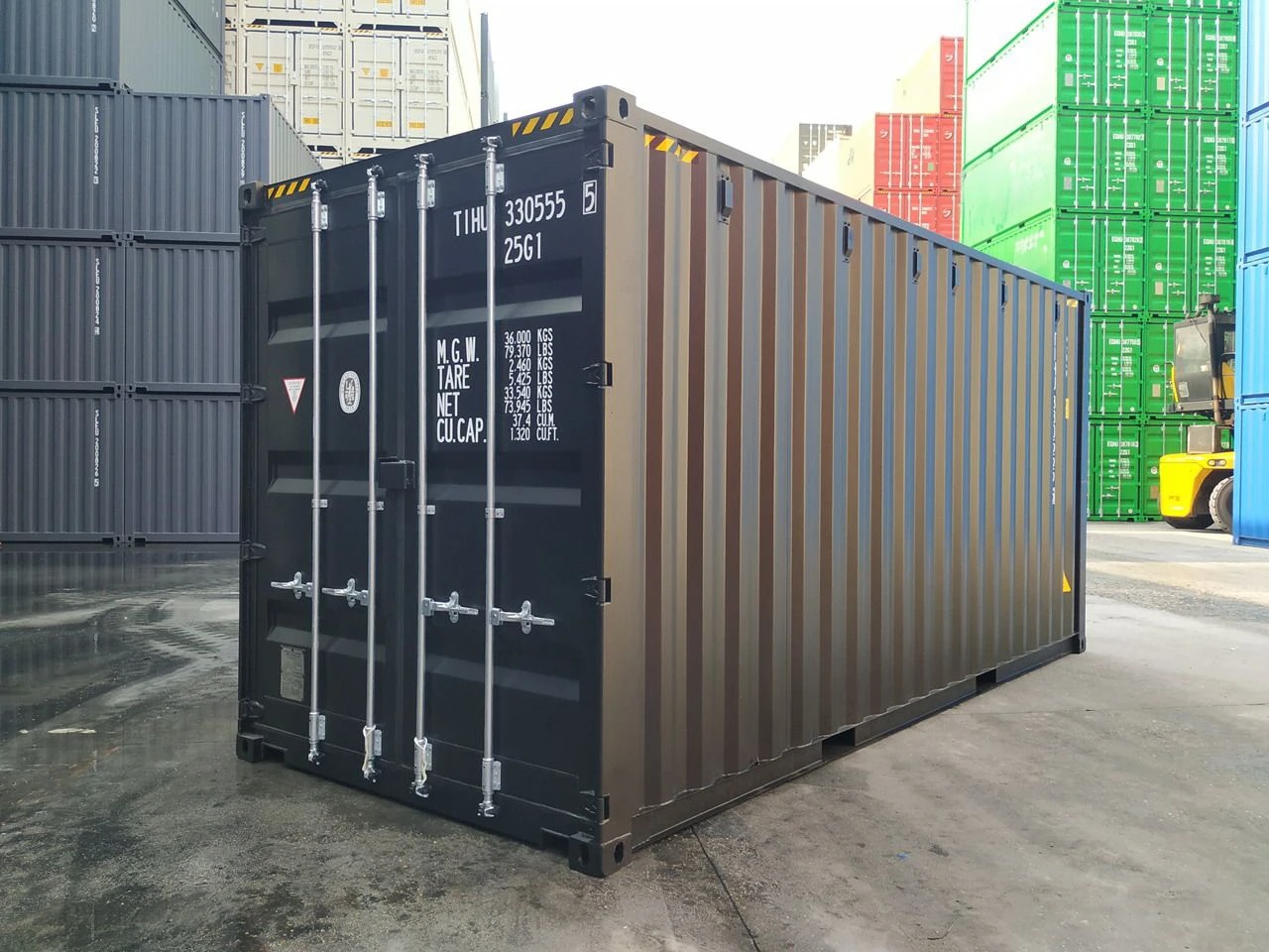 Shipping container security of 20'HC Black Containers